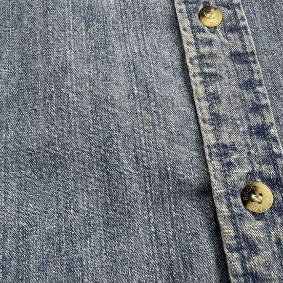 Vintage Hard Rock Cafe Denim Shirt ORLANDO Button Up Long Sleeve Size Medium - Picture 9 of 10